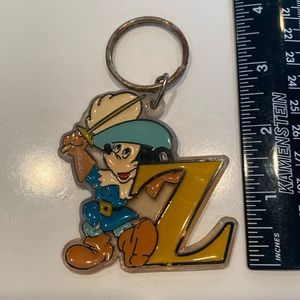 Vintage Disney Mickey Mouse Letter “Z” Key Ring